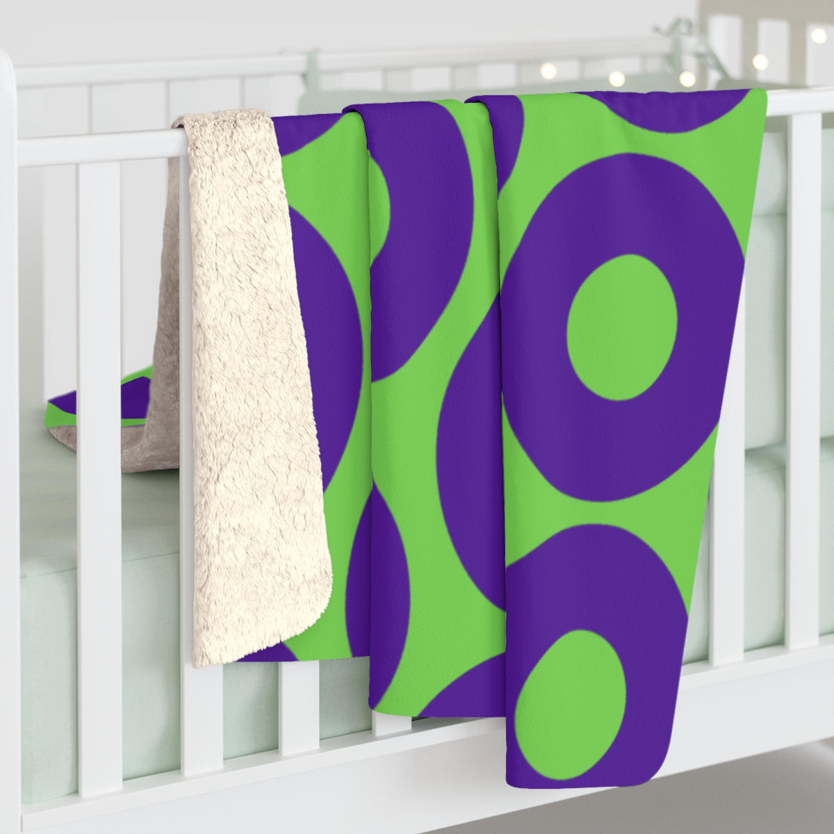 Green & Purple Fishman Donut Sherpa Blanket – alternate view 6