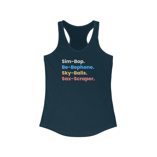 Simple Lyrics Racerback Tank | Women's Festival Top – alternate view 2