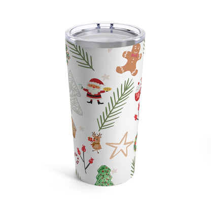 Christmas Pattern Tumbler: Festive Holiday Drink, 20 oz