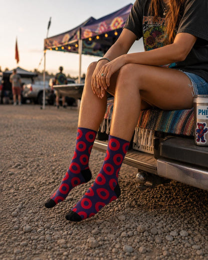 Red & Blue Fishman Donut Crew Socks – alternate view 4