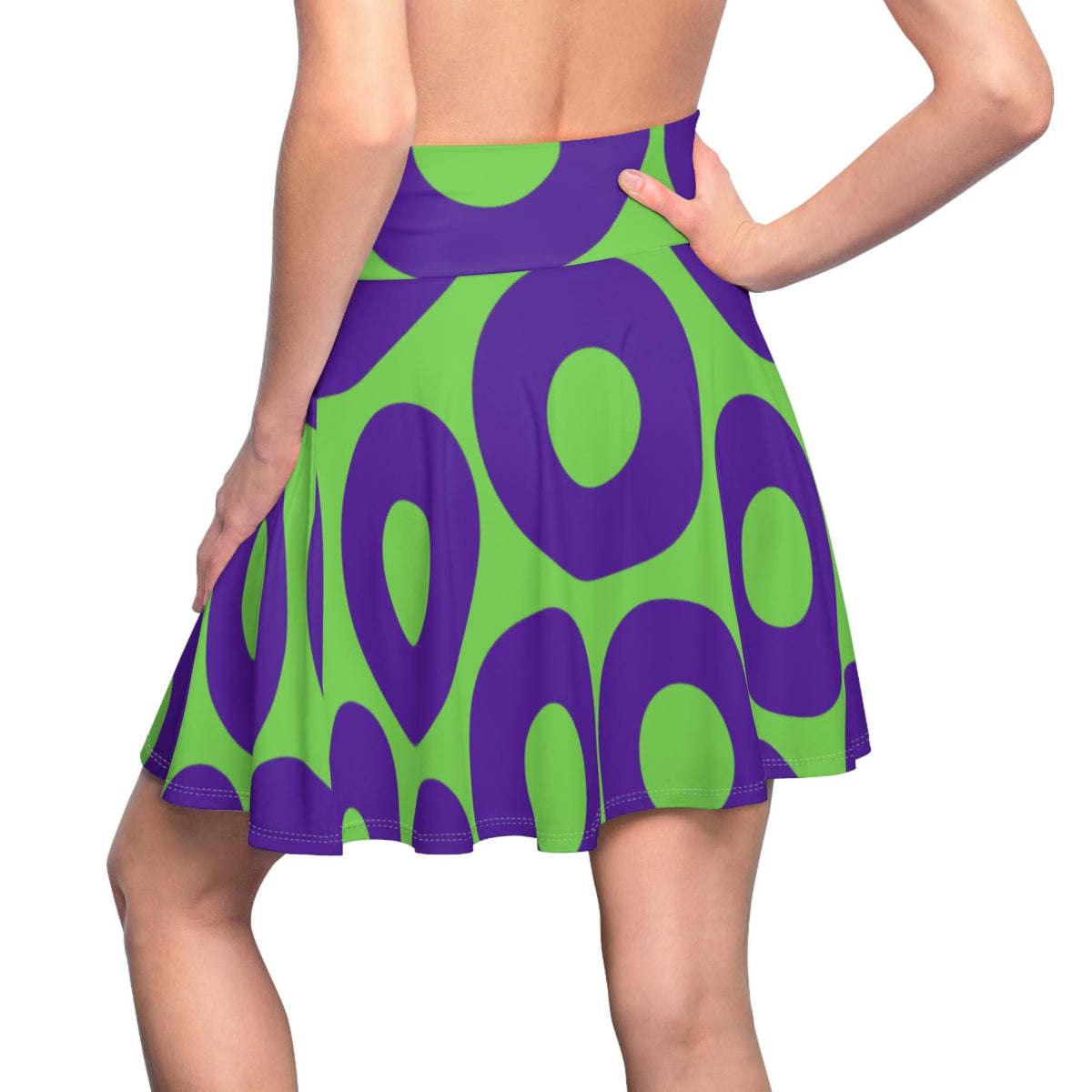 Green & Purple Phish Donut Skater Skirt | Women’s Fishman Festival Skirt – alternate view 3