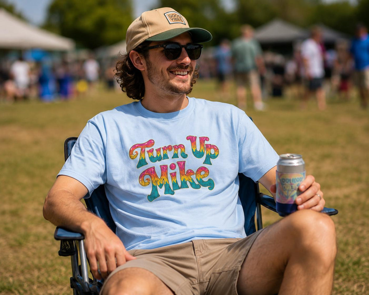 Turn Up Mike Phish T-Shirt, Retro Tie-Dye Lettering Lot Shirt