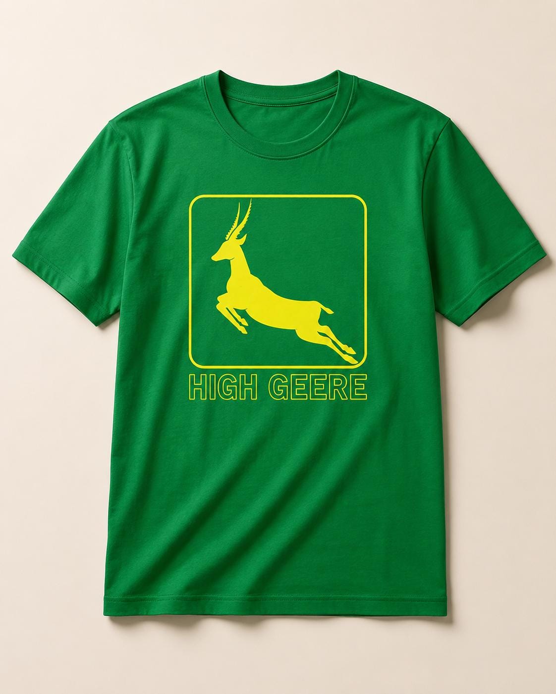 High Geere antelope graphic on a unisex softstyle T-shirt