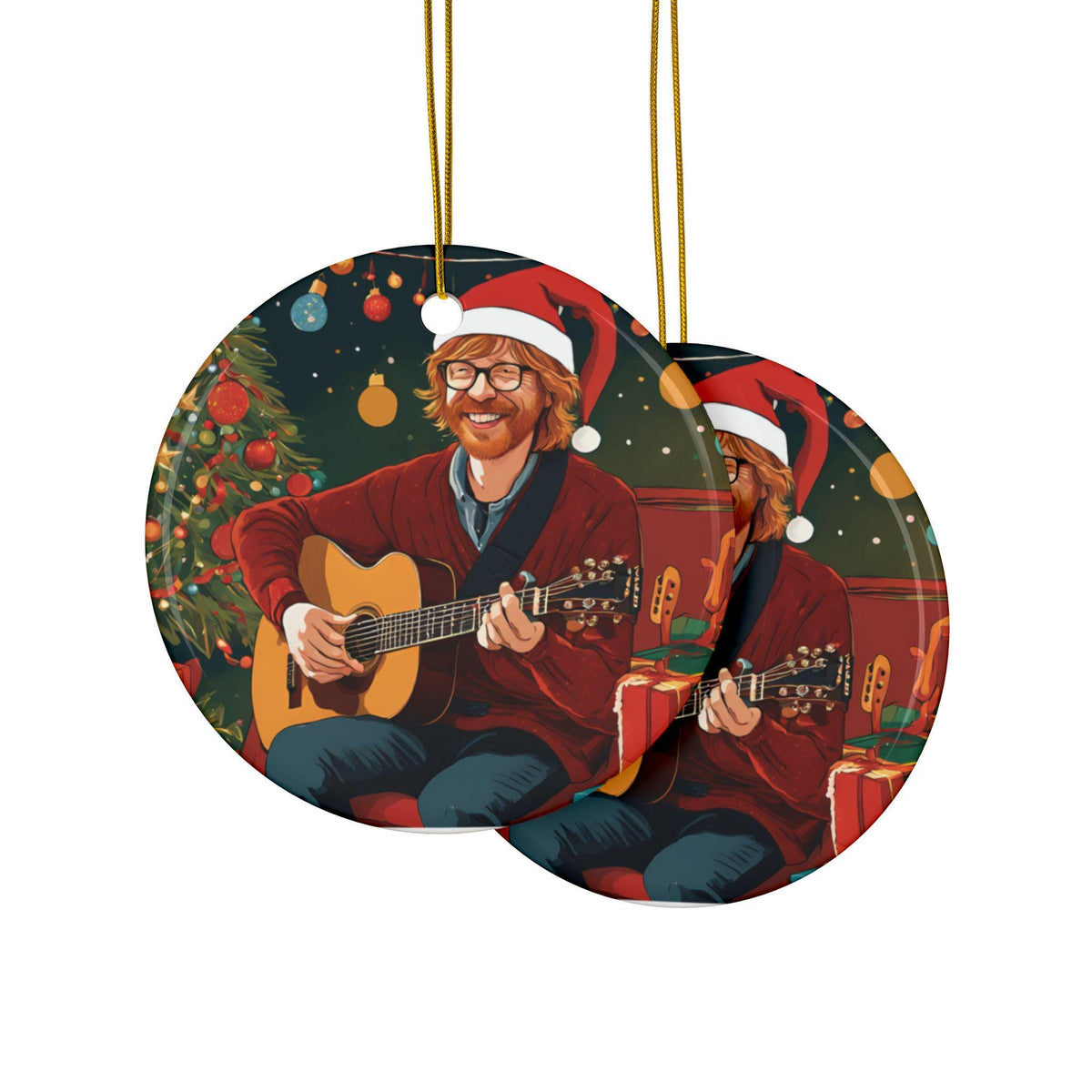Merry Phishmas! Christmas Trey Santa Double-Sided Ceramic Ornament. Phish Christmas ornament.… – alternate view 2