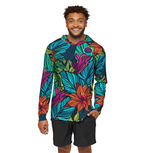 Tropical Flowers Long Sleeve UPF 50+ Hoodie Sunshirt