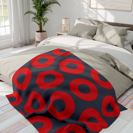 Phish Donuts Fleece Blanket: Red Pattern Throw