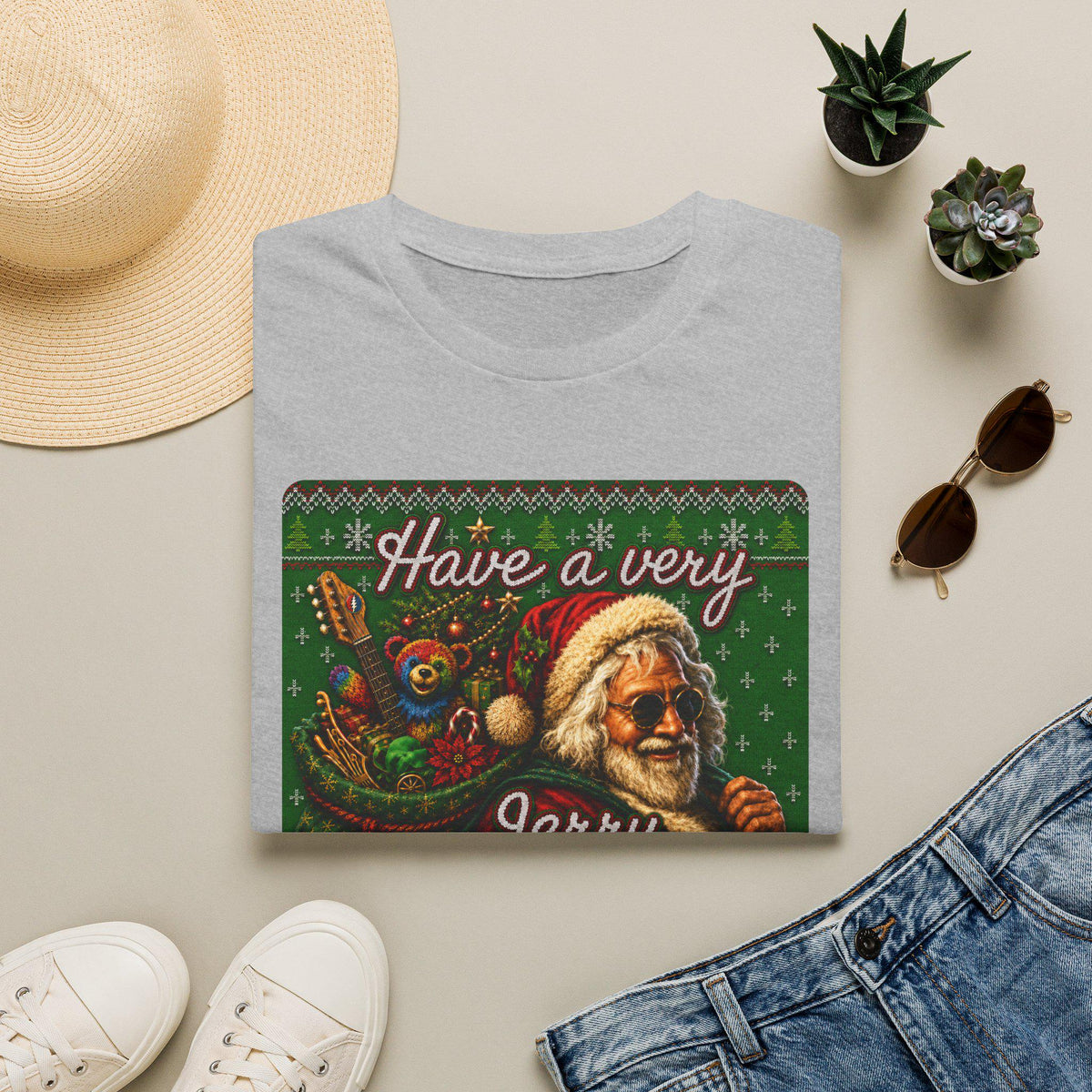 Have a Very Jerry Christmas Shirt. Garcia Santa Christmas T-Shirt. Holiday Jerry Shirt. – alternate view 4