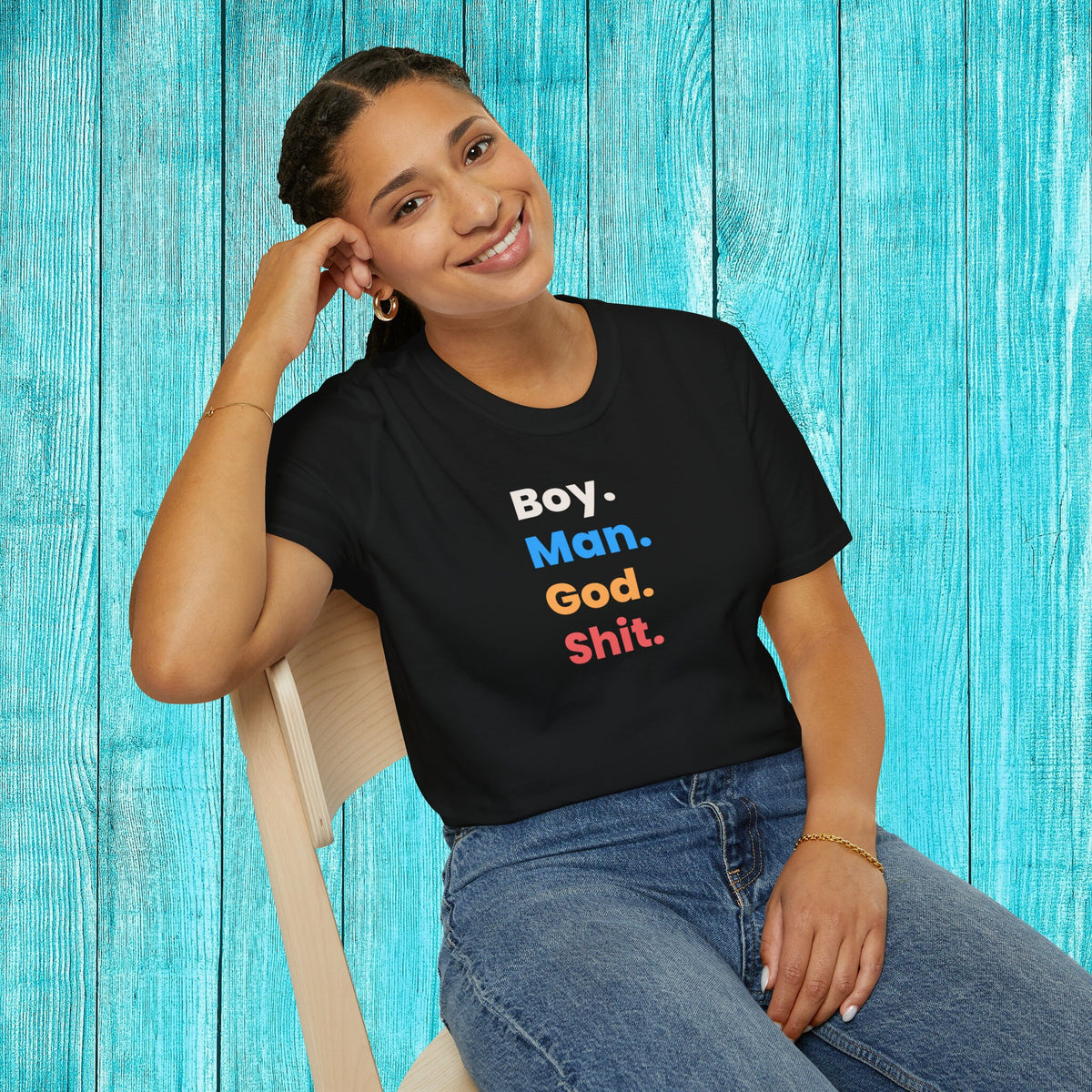 Boy Man God Shit Shirt, YEM Lot Shirt, Unisex Sizing – alternate view 5