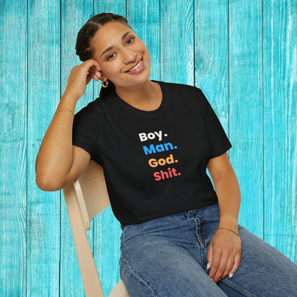 Boy Man God Shit Shirt, YEM Lot Shirt, Unisex Sizing – alternate view 5