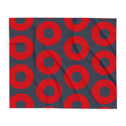 Phish Donuts Fleece Blanket: Red Pattern Throw – alternate view 3