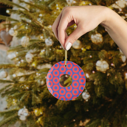 Phish Donut Pattern Christmas Ornament, Band Fans Xmas Decor, Glass Baubles, Festival Holiday Decoration – alternate view 2