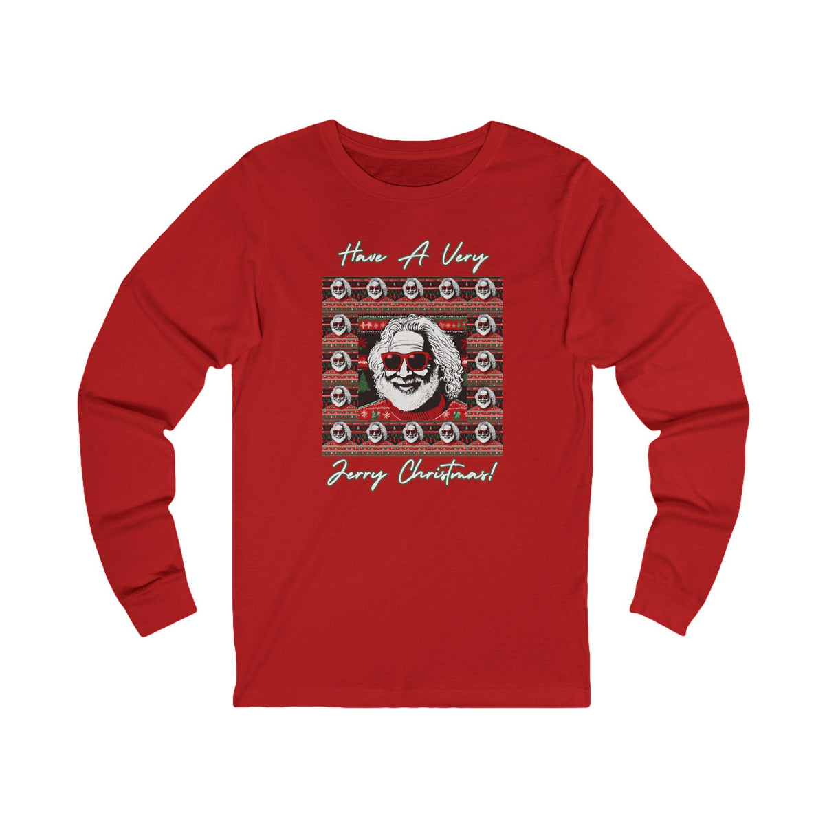 Garcia Santa Have a Very Jerry Christmas Holiday Ugly Christmas Long Sleeve Shirt – alternate view 2