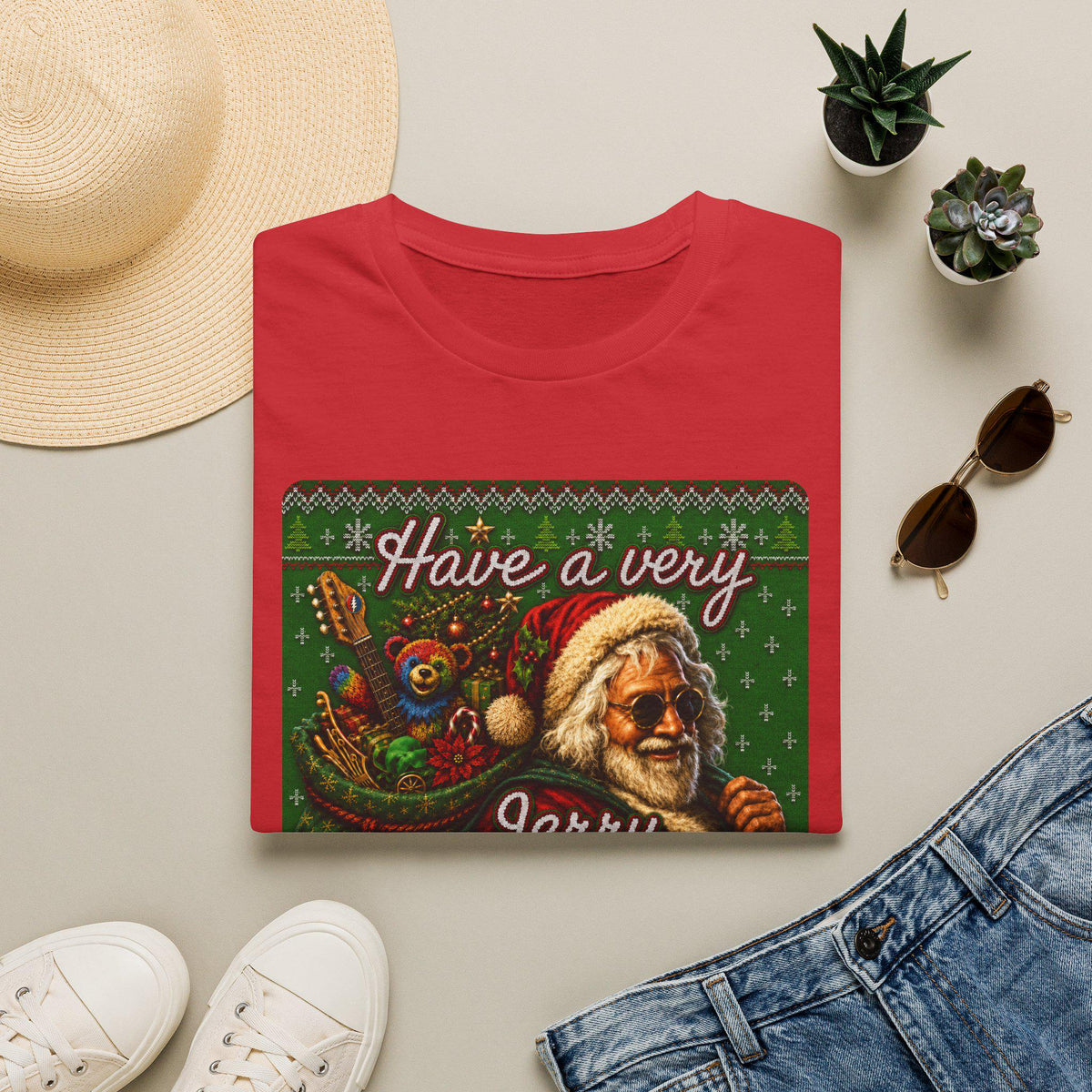 Have a Very Jerry Christmas Shirt. Garcia Santa Christmas T-Shirt. Holiday Jerry Shirt. – alternate view 3