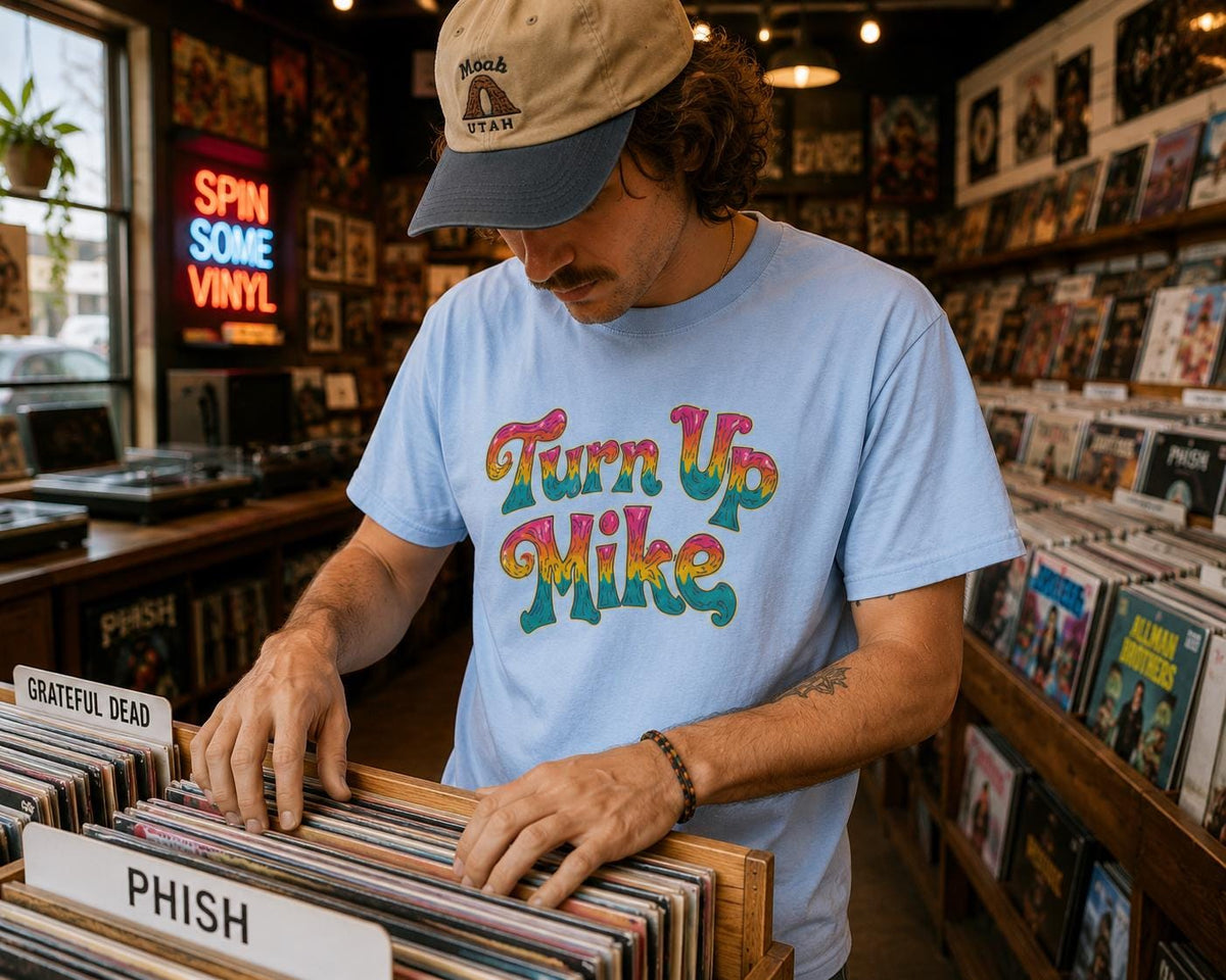 Turn Up Mike Phish T-Shirt, Retro Tie-Dye Lettering Lot Shirt – alternate view 3