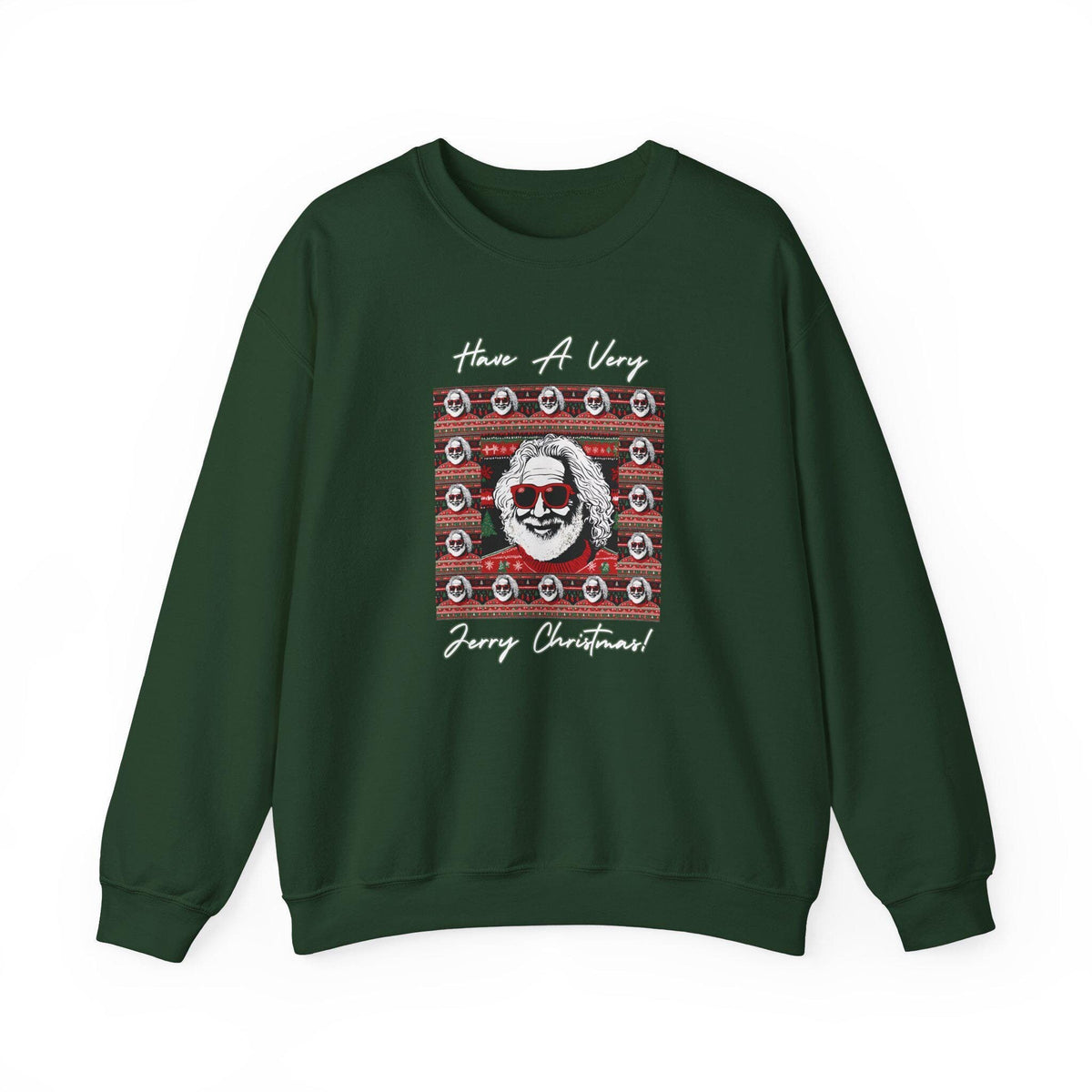 Garcia Santa Have a Very Jerry Christmas Holiday Ugly Christmas Sweater Unisex Heavy Blend™ Crewneck…