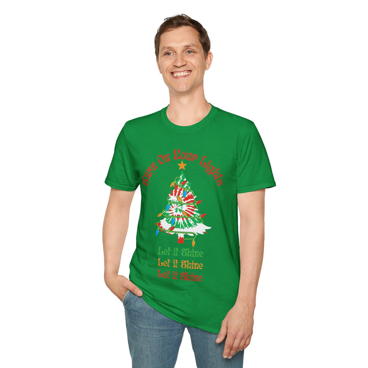 Tie Dye Christmas Tree Shirt: Deadhead Holiday Tee – alternate view 5