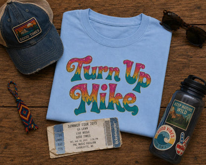 Turn Up Mike Phish T-Shirt, Retro Tie-Dye Lettering Lot Shirt – alternate view 2