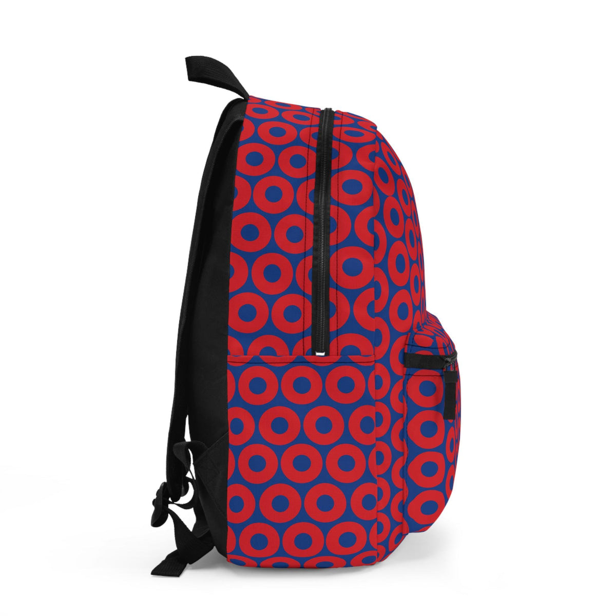 Red and Blue Phish Donut Pattern Backpack – alternate view 2