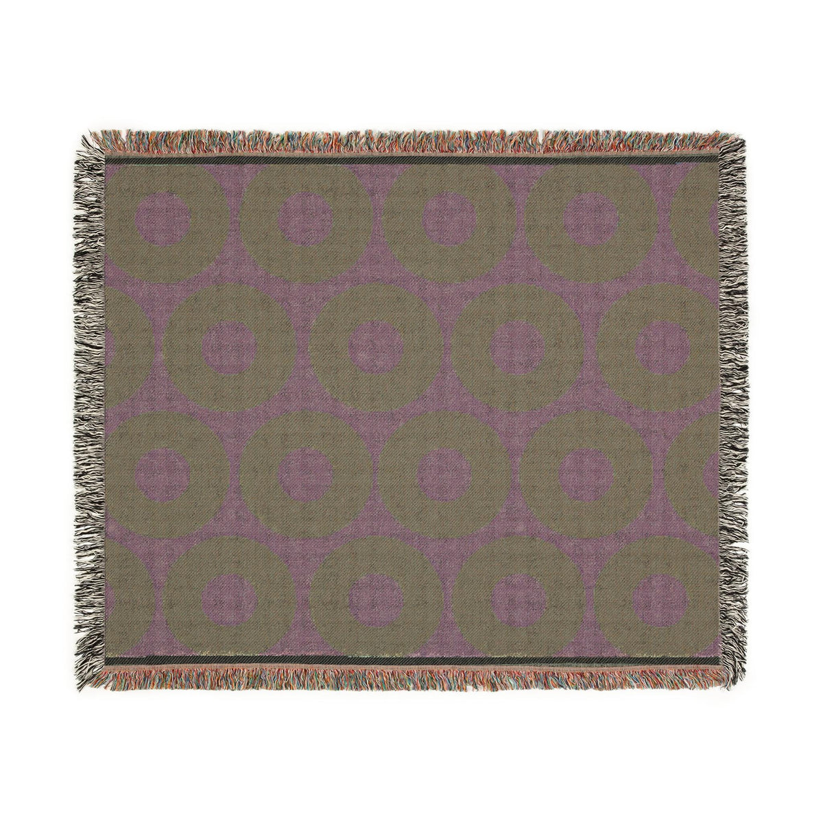 Phish Donuts Woven Blanket: Green and Purple Fishman Throw – alternate view 2