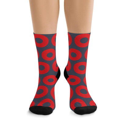 Red & Blue Fishman Donut Crew Socks – alternate view 5