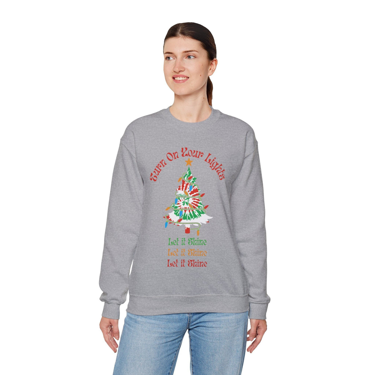 Tie Dye Christmas Tree Sweatshirt, Dead Holiday – alternate view 2