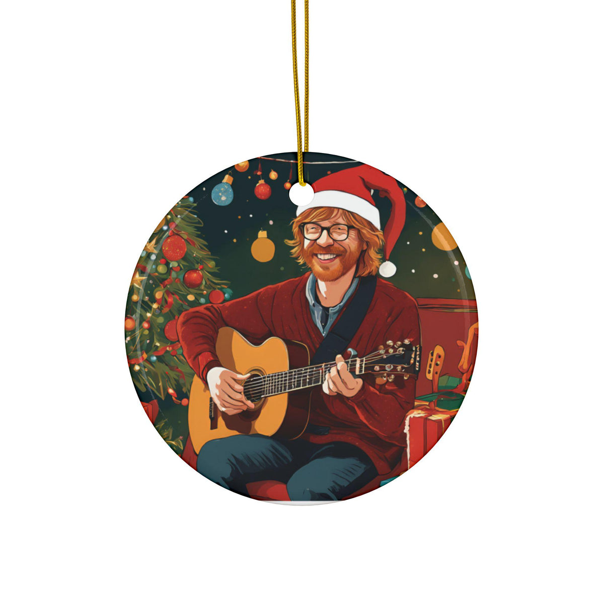 Merry Phishmas! Christmas Trey Santa Double-Sided Ceramic Ornament. Phish Christmas ornament.… – alternate view 3