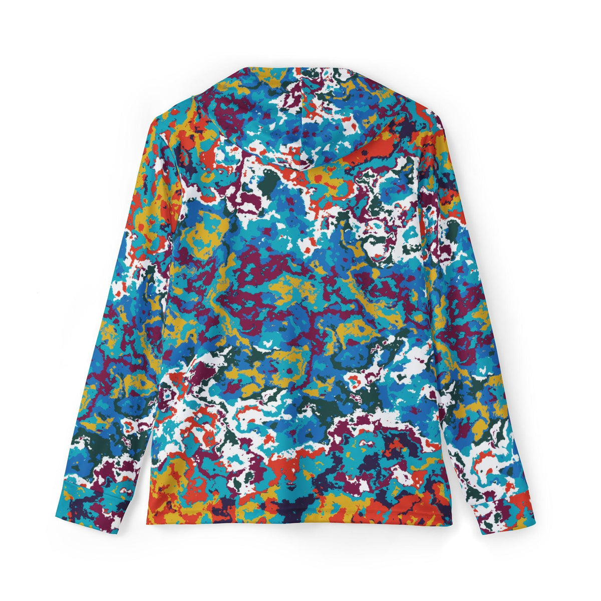 Psychedelic Color Splash Hoodie, UPF 50+ Moisture Wicking Performance Wear – alternate view 8