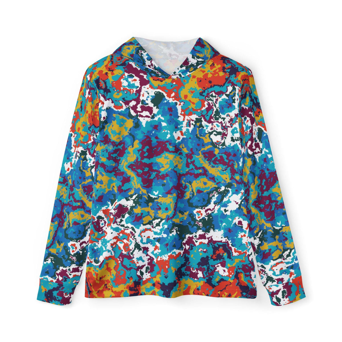 Psychedelic Color Splash Hoodie, UPF 50+ Moisture Wicking Performance Wear – alternate view 7