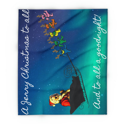Jerry Garcia Christmas Velveteen Blanket: Santa & Dancing Bears (50"x60") – alternate view 2