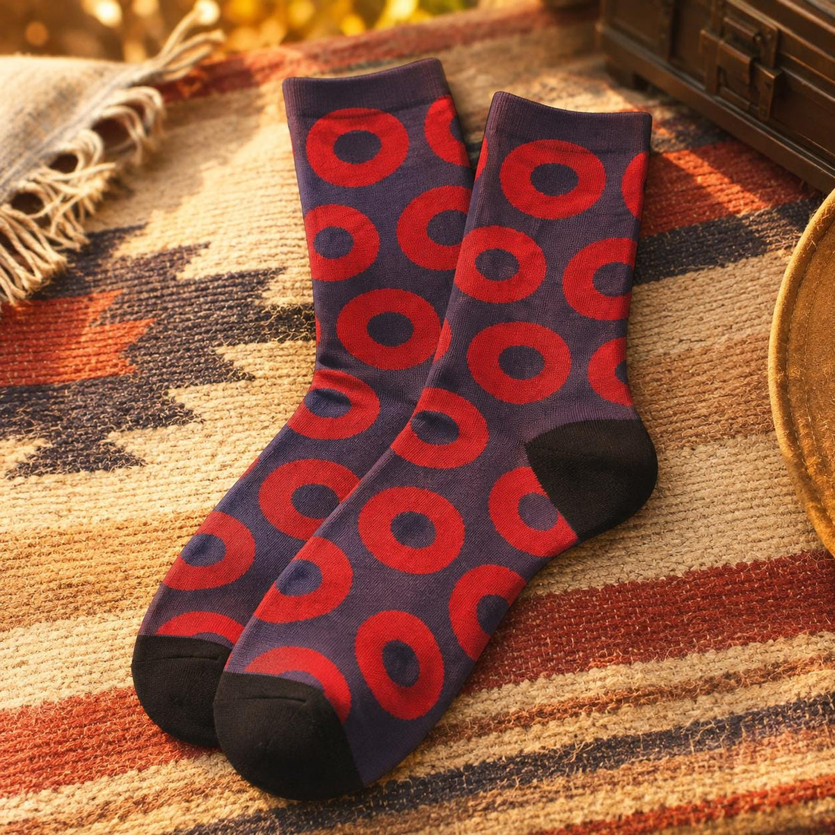 Red & Blue Fishman Donut Crew Socks – alternate view 3
