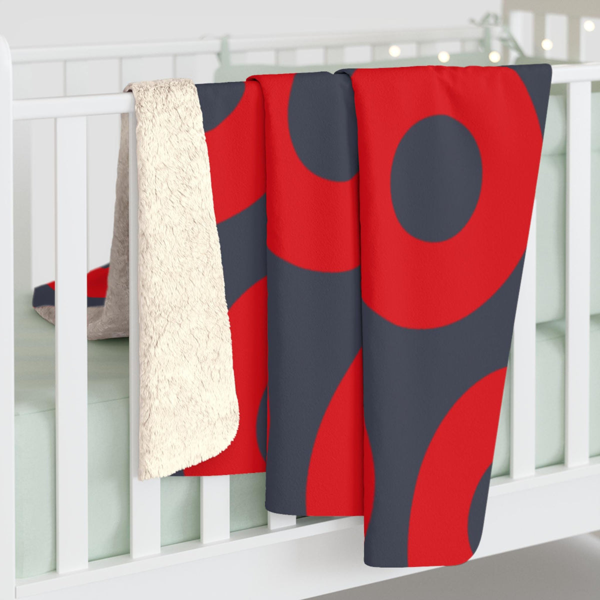 Red & Blue Fishman Donut Sherpa Blanket – alternate view 5