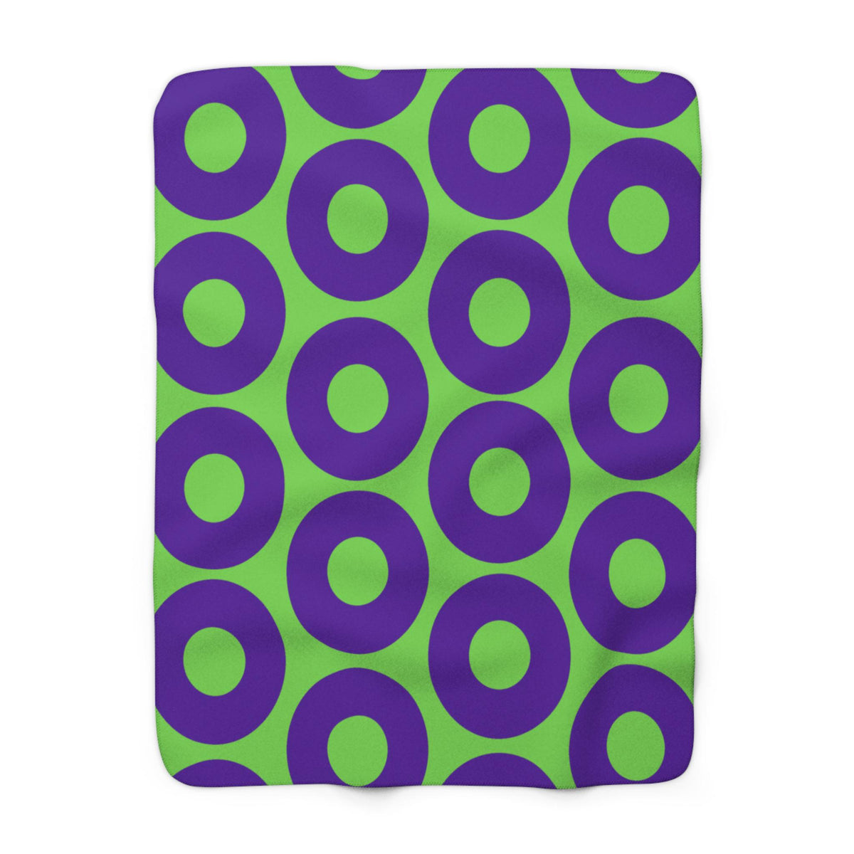 Green & Purple Fishman Donut Sherpa Blanket – alternate view 3