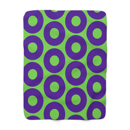 Green & Purple Fishman Donut Sherpa Blanket – alternate view 3