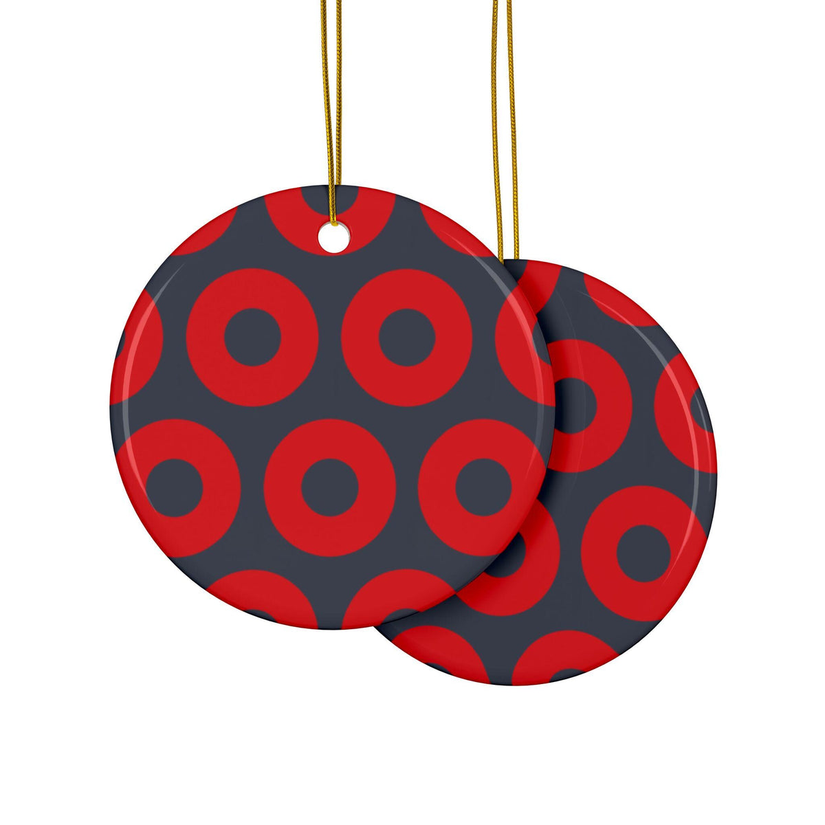 Phish Donuts Pattern Ceramic Christmas Ornament – alternate view 2