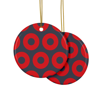 Phish Donuts Pattern Ceramic Christmas Ornament – alternate view 2