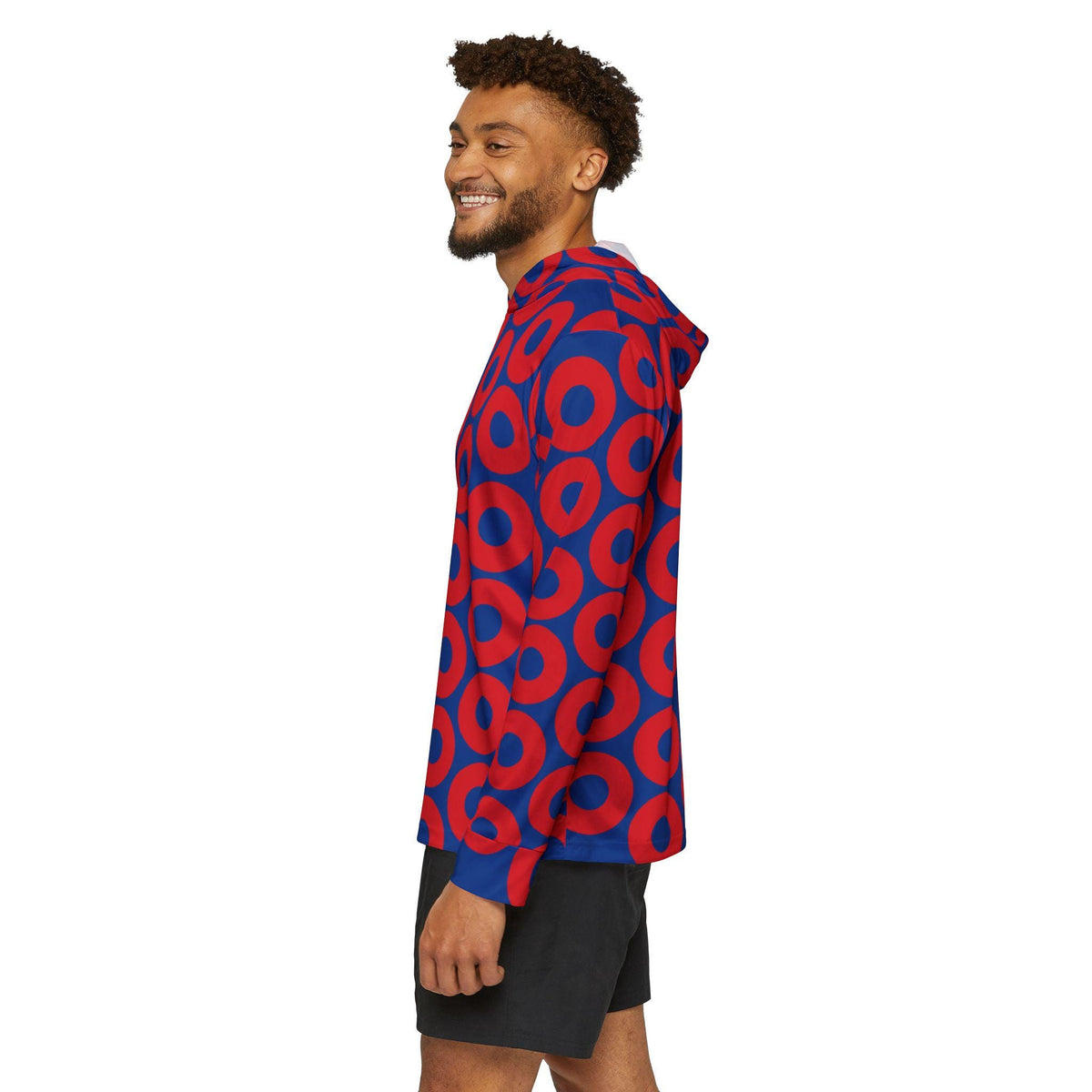 Red & Blue Fishman Donut UPF 50+ Performance Sun Hoodie – alternate view 8