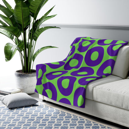 Green & Purple Fishman Donut Sherpa Blanket – alternate view 5