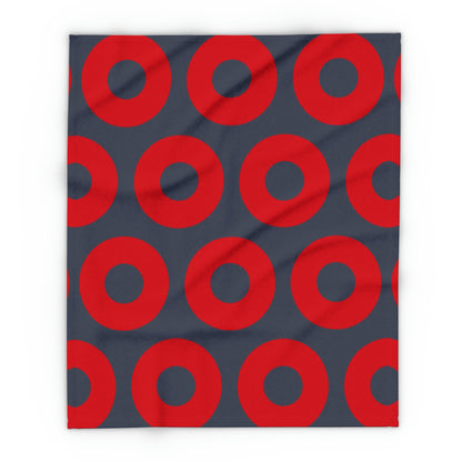 Phish Donuts Fleece Blanket: Red Pattern Throw – alternate view 2