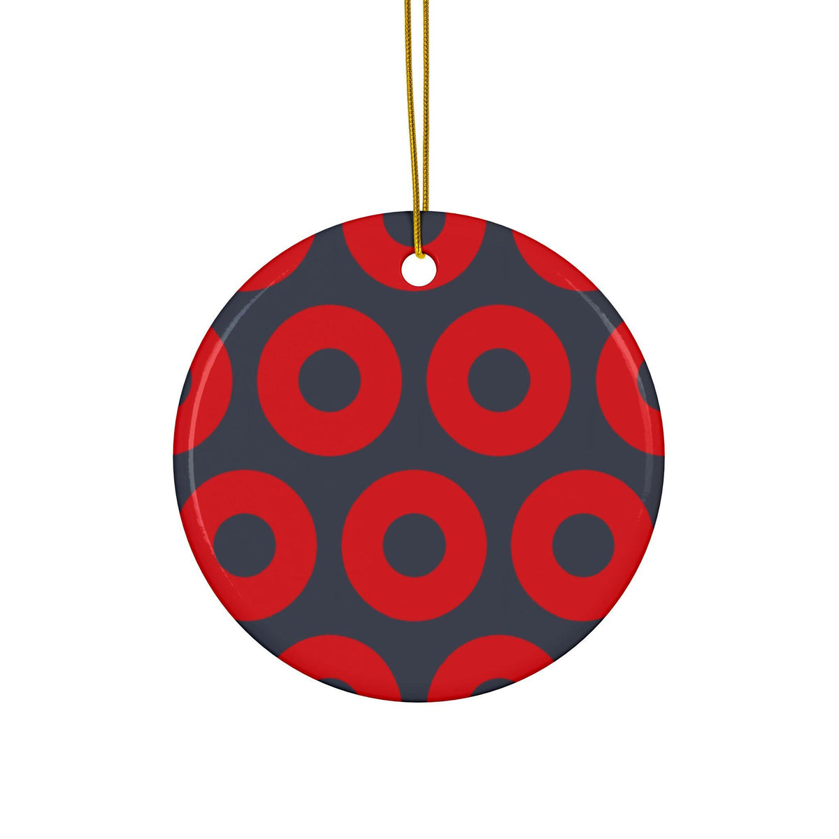 Phish Donuts Pattern Ceramic Christmas Ornament – alternate view 3