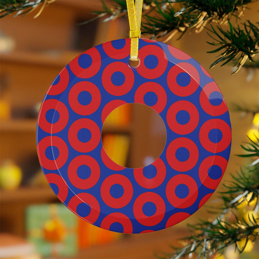 Phish Donut Pattern Christmas Ornament, Band Fans Xmas Decor, Glass Baubles, Festival Holiday Decoration