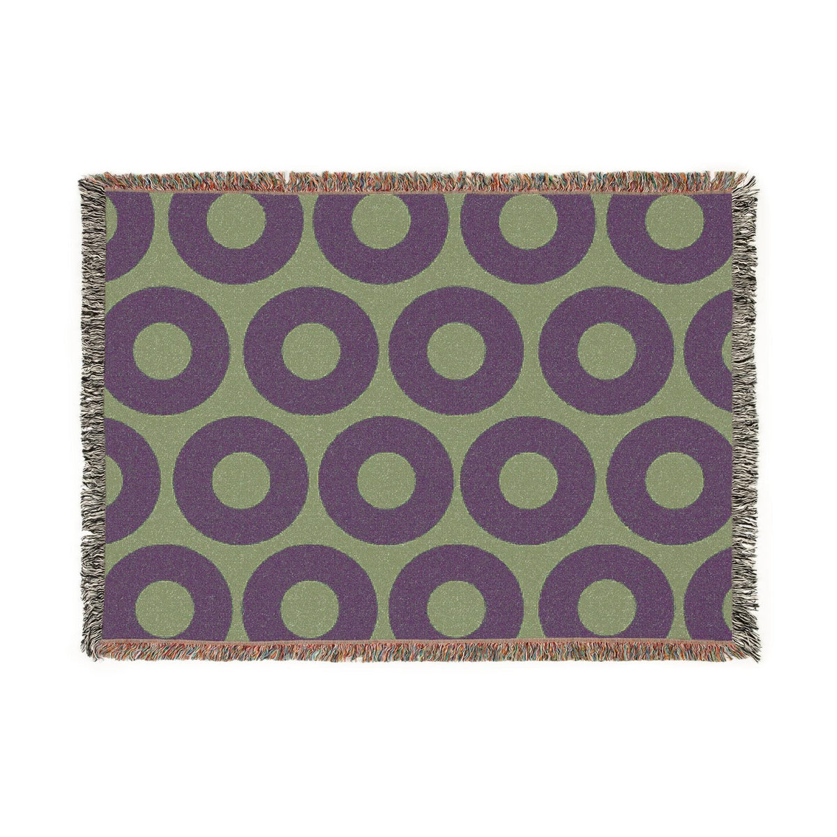 Phish Donuts Woven Blanket: Green and Purple Fishman Throw