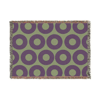 Phish Donuts Woven Blanket: Green and Purple Fishman Throw