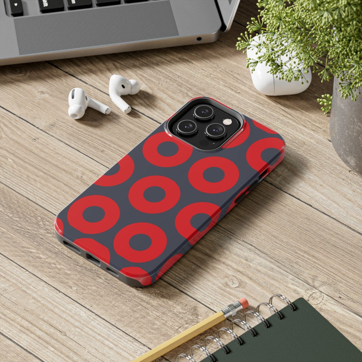 Phish Donut Pattern iPhone Case: Impact Resistant Phone Cover