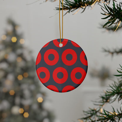 Phish Donuts Pattern Ceramic Christmas Ornament
