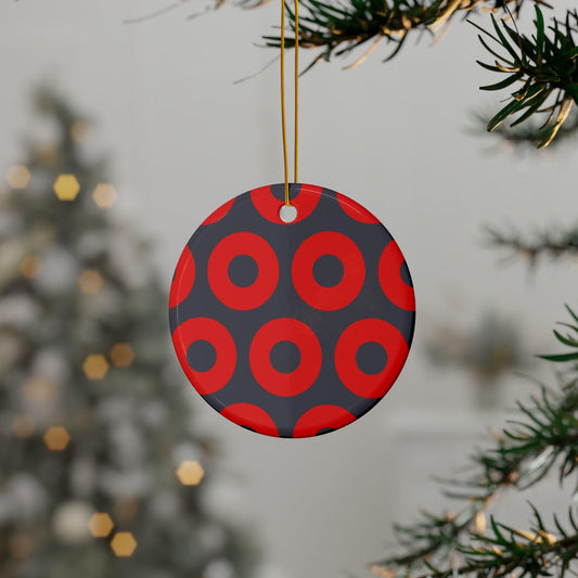 Phish Donuts Pattern Ceramic Christmas Ornament