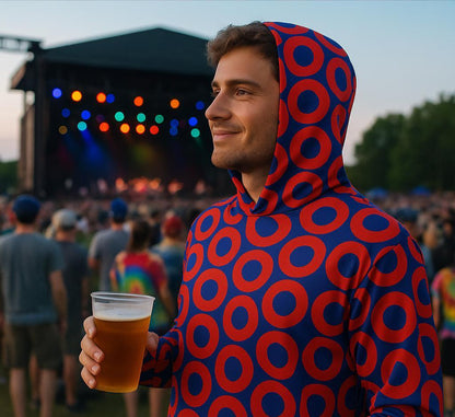 Red & Blue Fishman Donut UPF 50+ Performance Sun Hoodie – alternate view 4